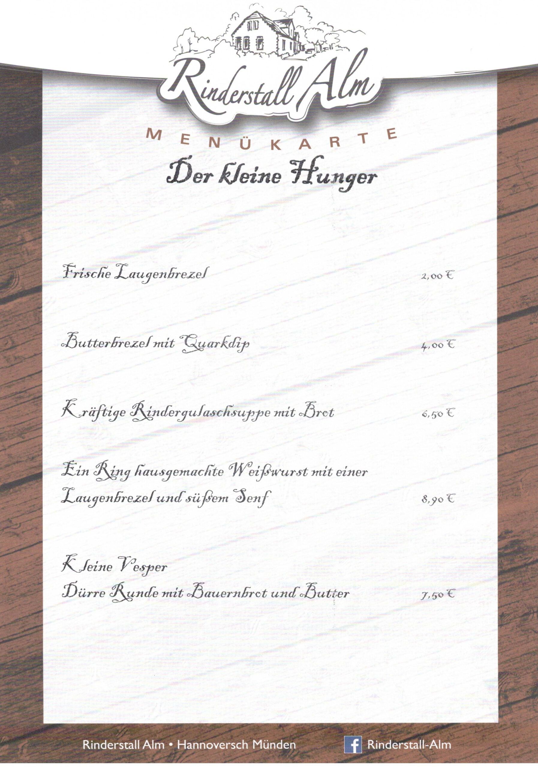 Speisekarte Seite 2