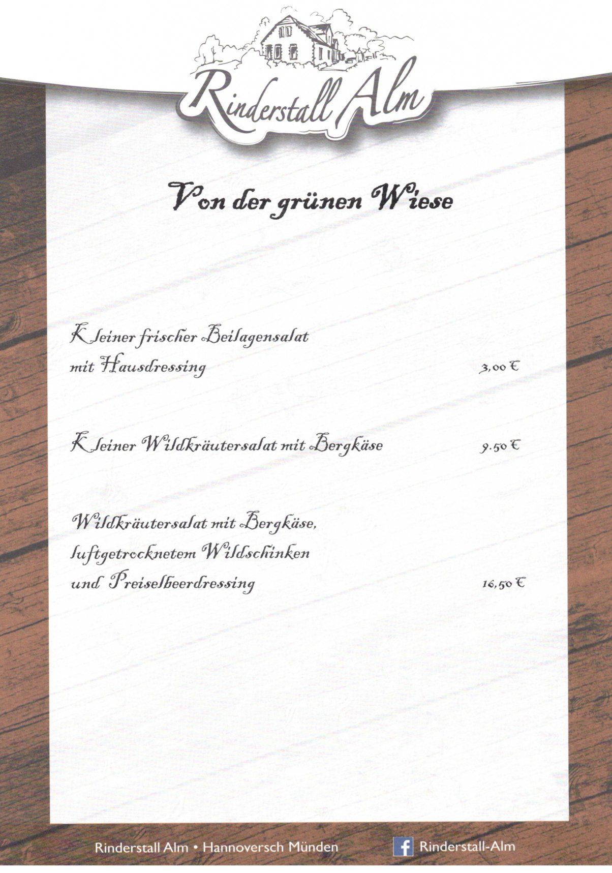 Speisekarte Seite 2